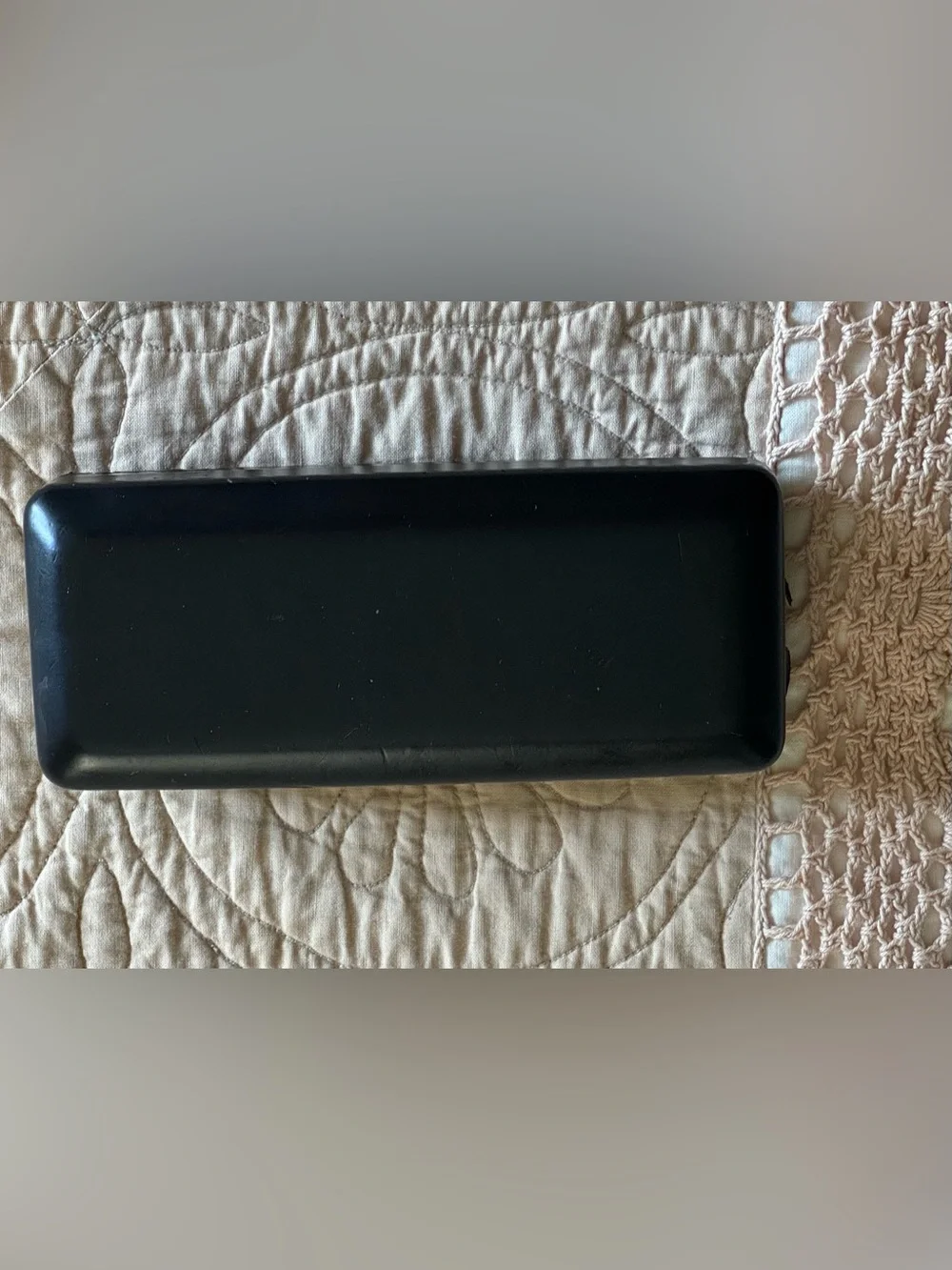 Black Versace Eyewear Sunglass Case with Embossed Medusa Face Motif